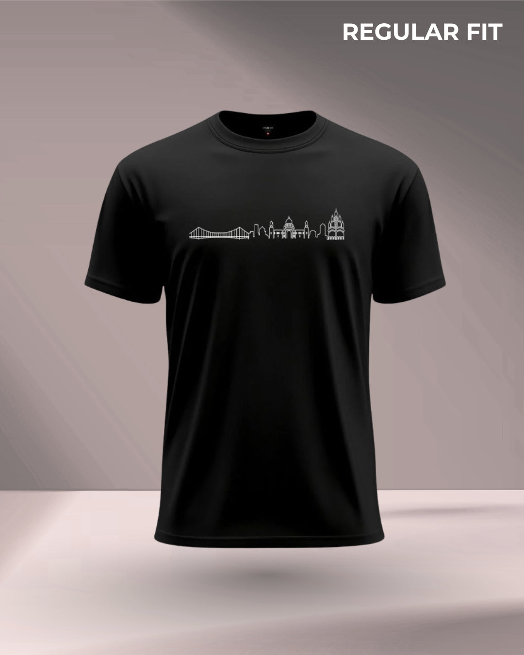 Kolkata Vibes Black | Regular Fit T-Shirt (Black)