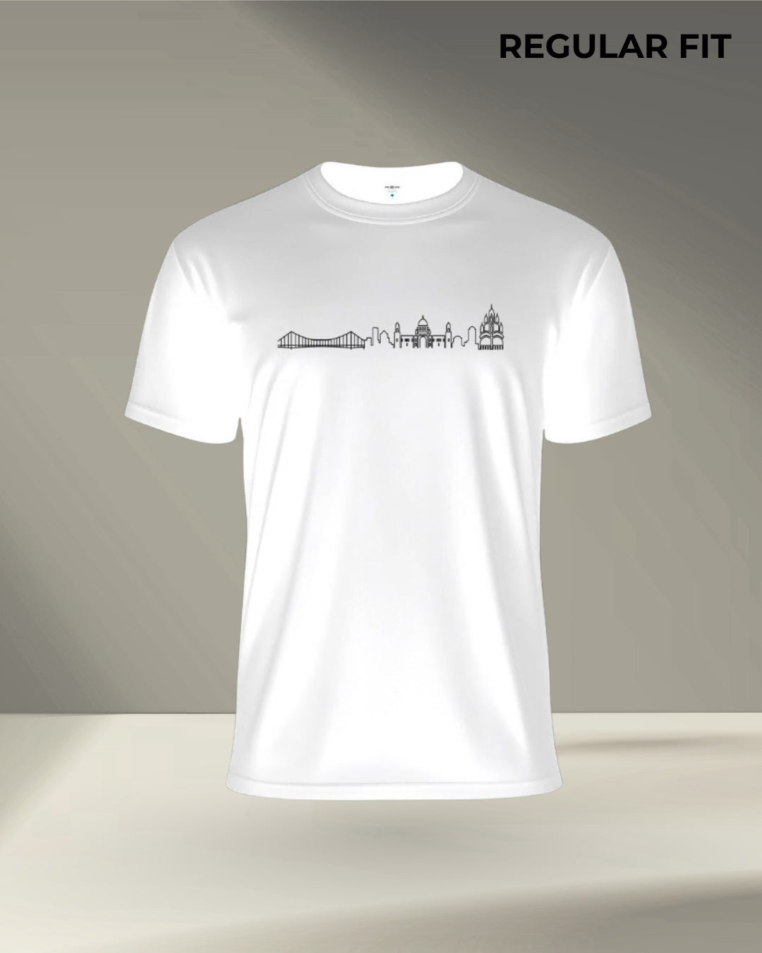 Kolkata Vibes White | Regular Fit T-Shirt (white)