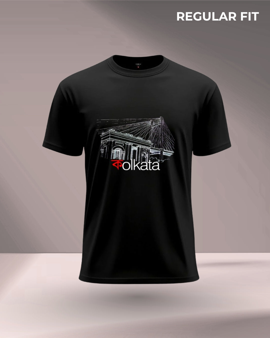 Princep Ghat | Regular Fit T-Shirt (Black)