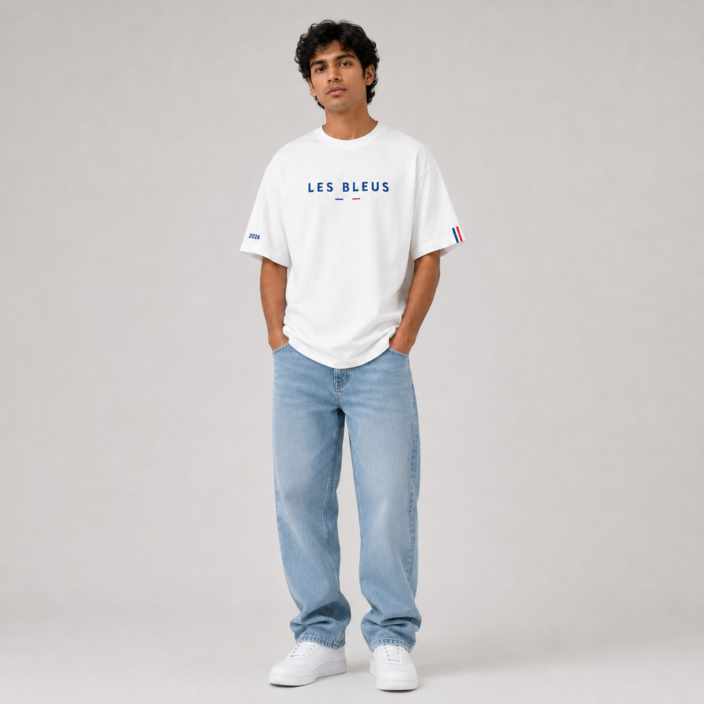 Les Bleus | France | Unisex | Oversized Fit | White | Cotton-French Terry | 240 gsm