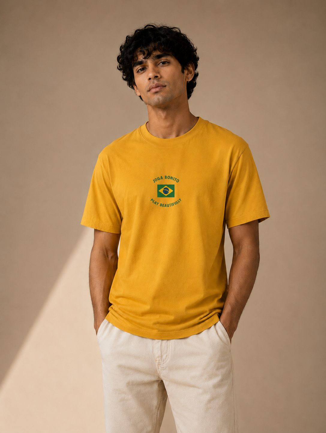JOGA BONITO | Brazil | Unisex | Regular Fit | Mustard Yellow | Cotton | 180 gsm