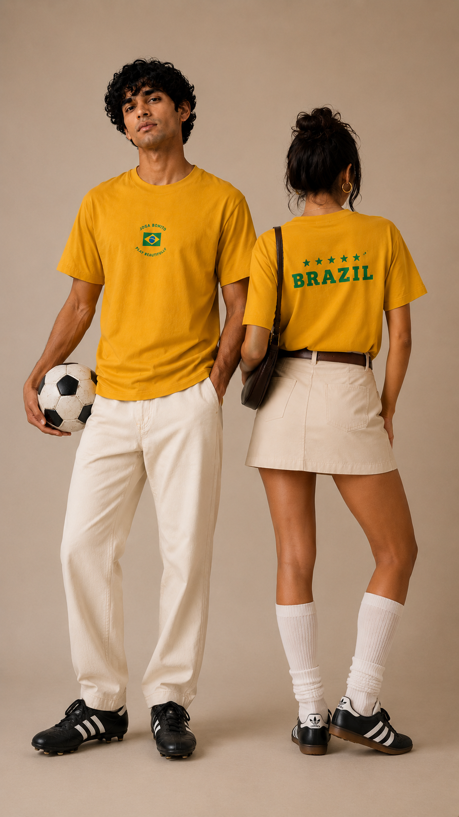 JOGA BONITO | Brazil | Unisex | Regular Fit | Mustard Yellow | Cotton | 180 gsm