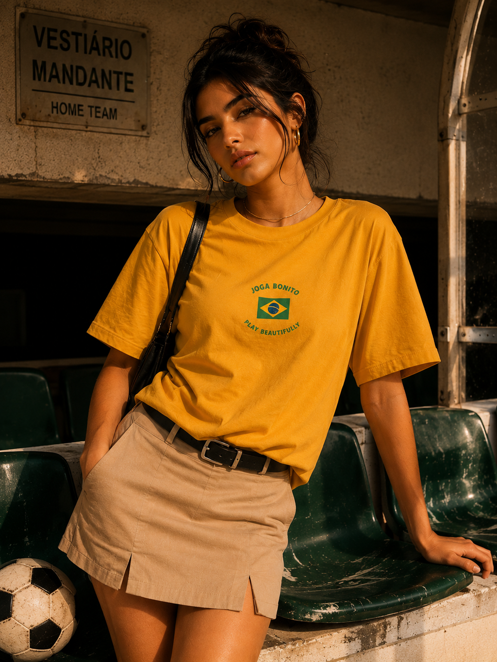 JOGA BONITO | Brazil | Unisex | Regular Fit | Mustard Yellow | Cotton | 180 gsm