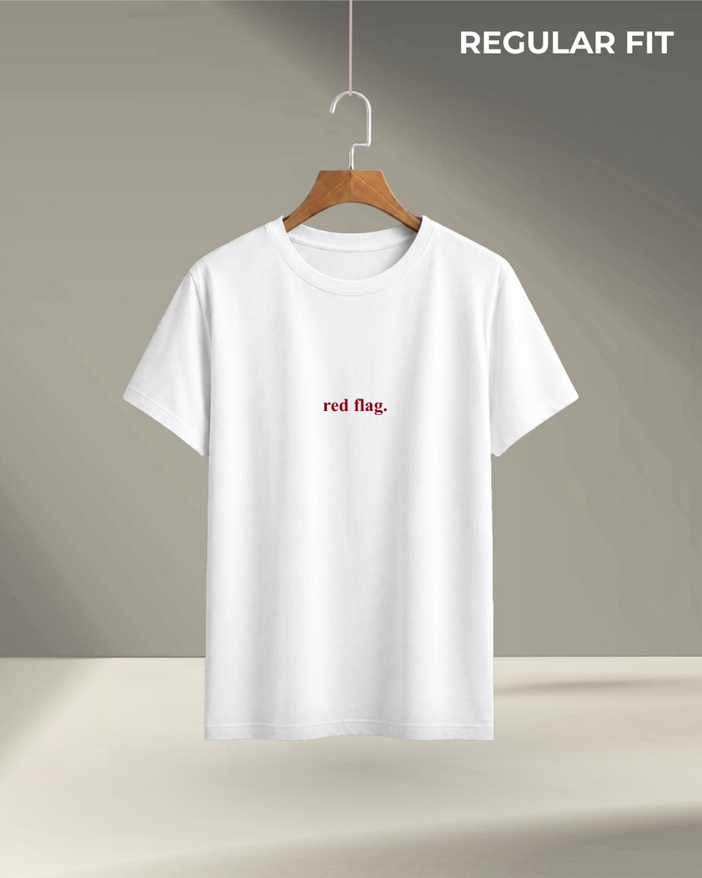 Red flag | Regular Fit T-Shirt (Maroon & White)