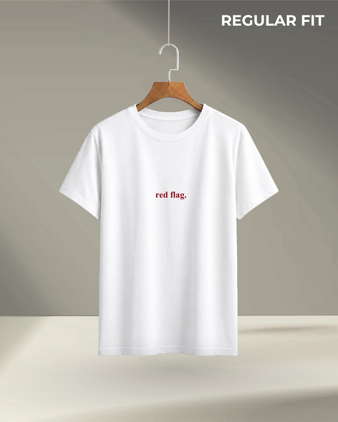Red flag | Regular Fit T-Shirt (Maroon & White)