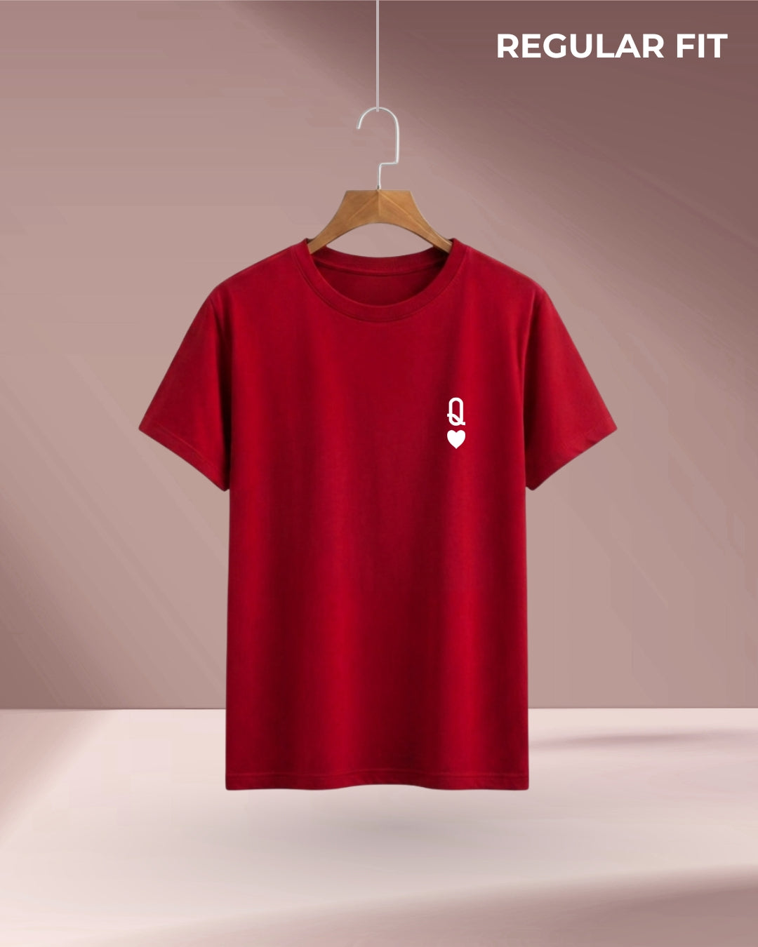 Queen of hearts | Regular Fit T-Shirt (Maroon)